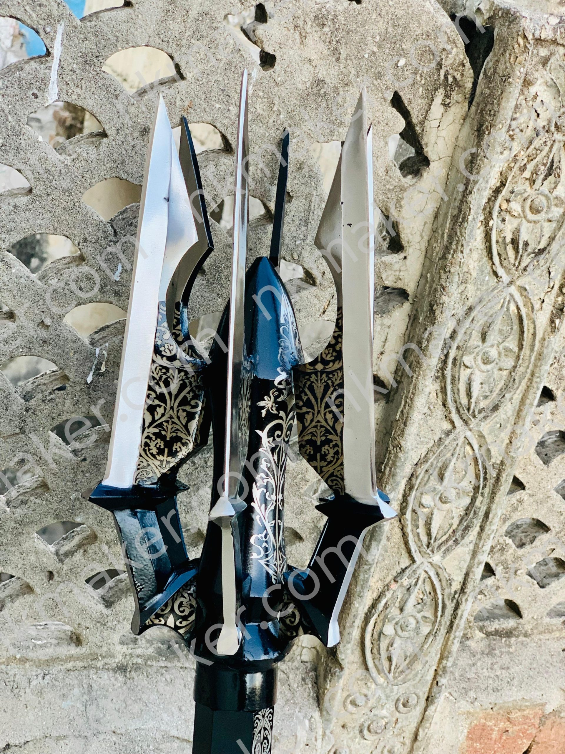 Handcrafted Fantasy Trident Spear – Custom Engraved Warrior Polearm for Collectors & Cosplay - Image 4