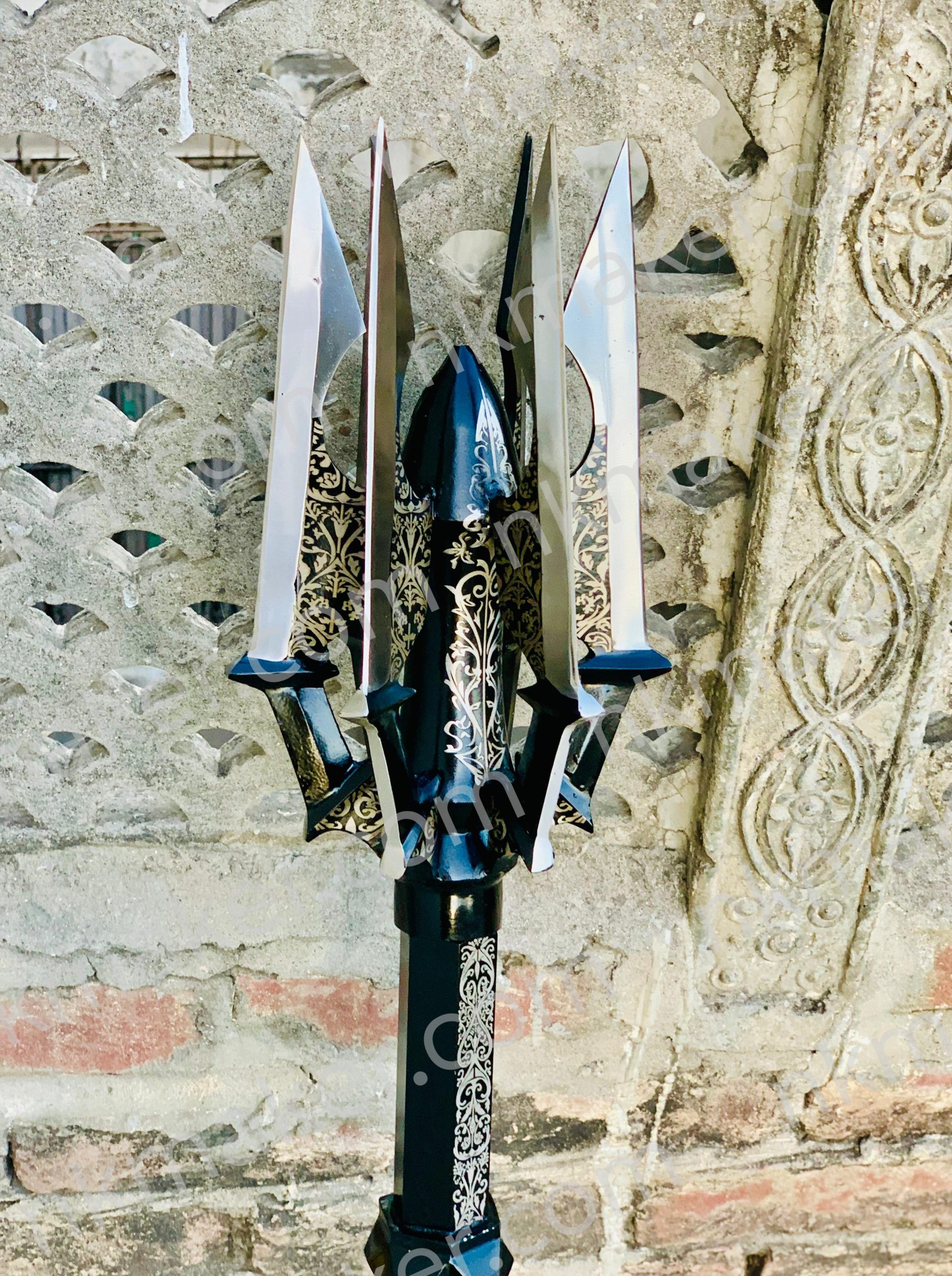 Handcrafted Fantasy Trident Spear – Custom Engraved Warrior Polearm for Collectors & Cosplay - Image 2