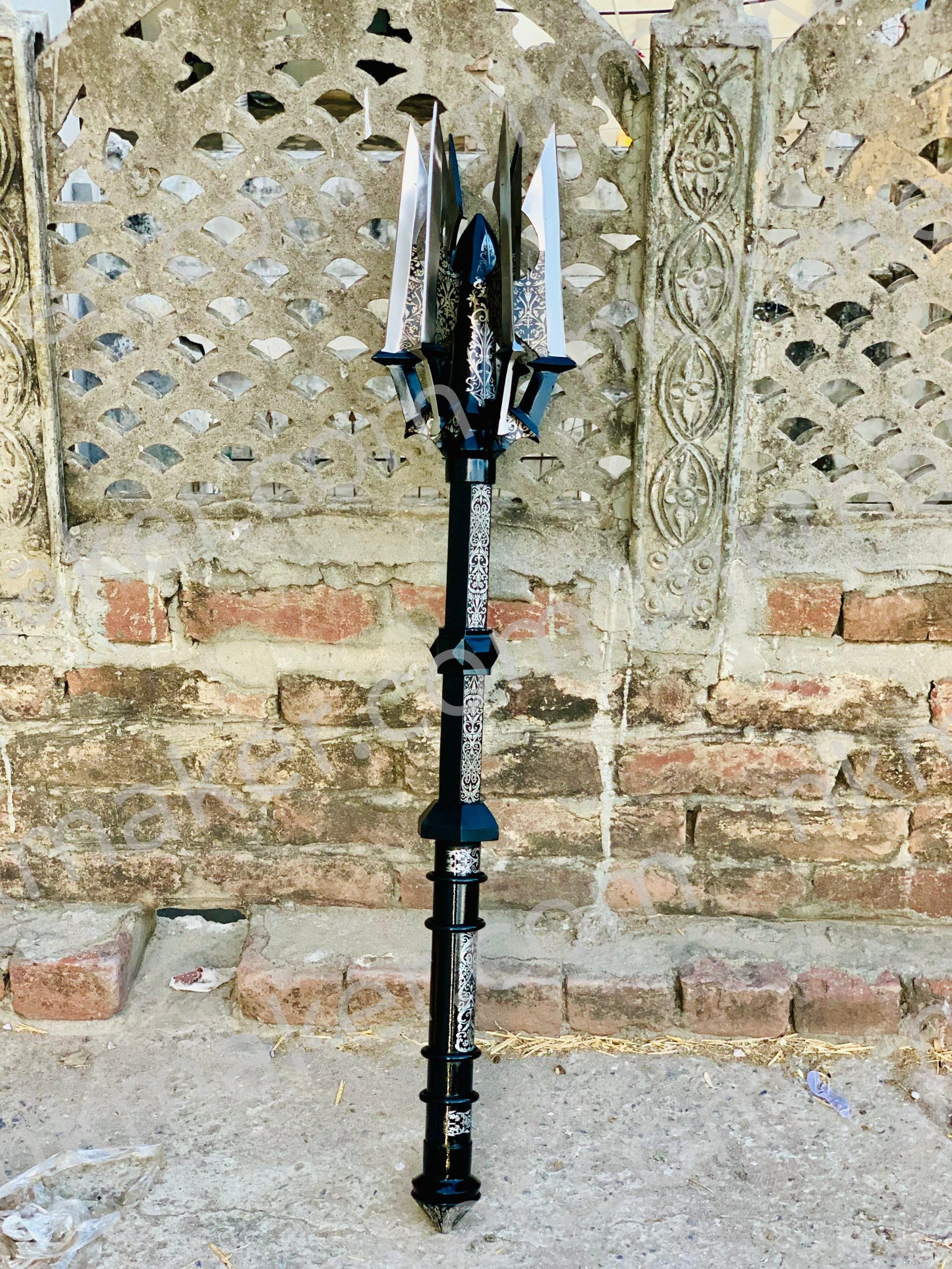 Handcrafted Fantasy Trident Spear – Custom Engraved Warrior Polearm for Collectors & Cosplay