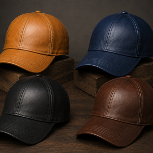 Premium Handmade Leather Baseball Cap – Available in 4 Classic Colors